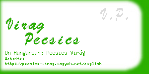 virag pecsics business card
