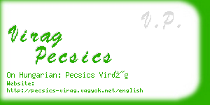 virag pecsics business card